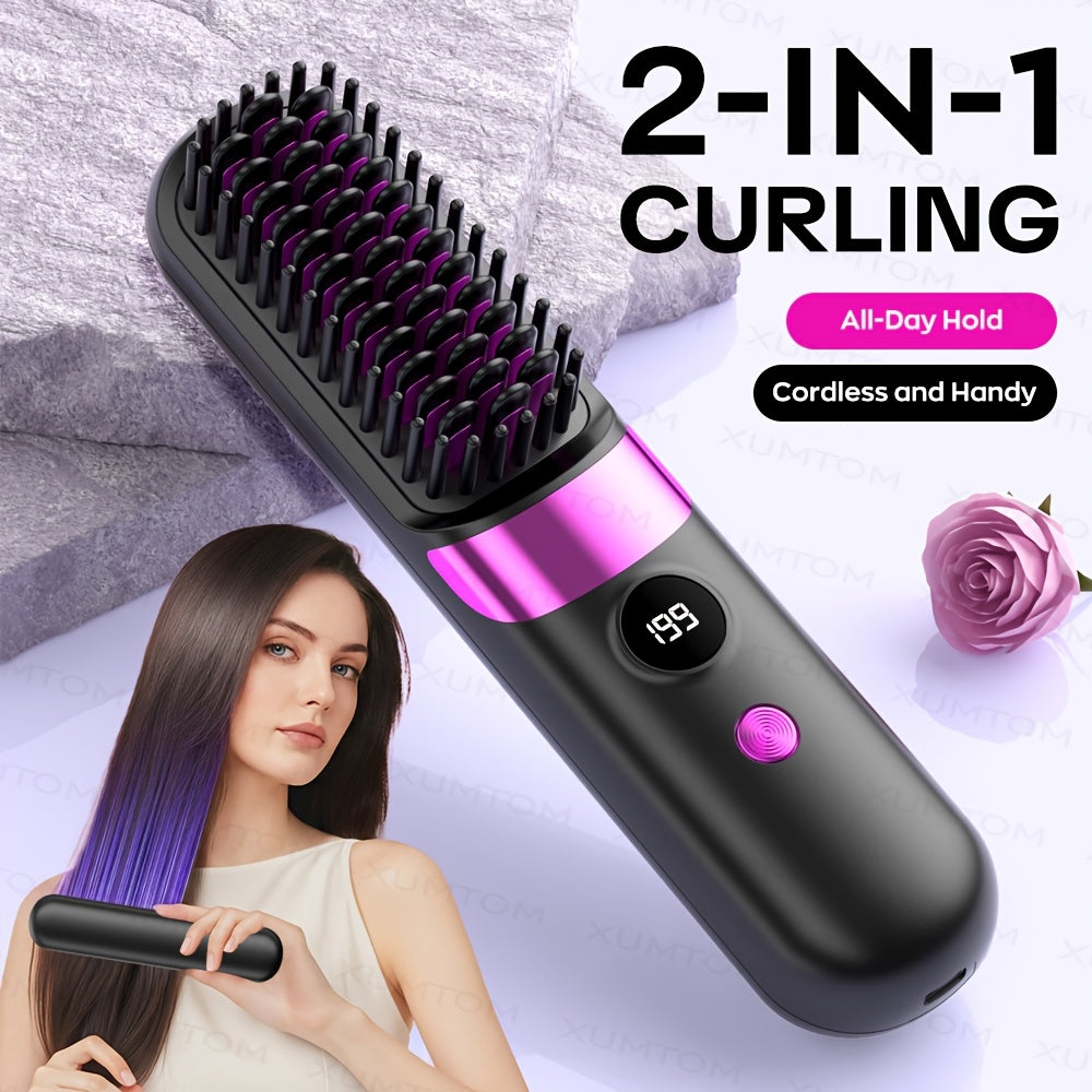 Multifunctional Hair Straightener Brush & Curling Iron | LED Display, Fast Heating | Loewe Shop