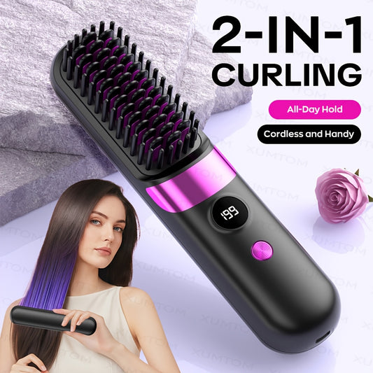 Multifunctional Hair Straightener Brush & Curling Iron | LED Display, Fast Heating | Loewe Shop
